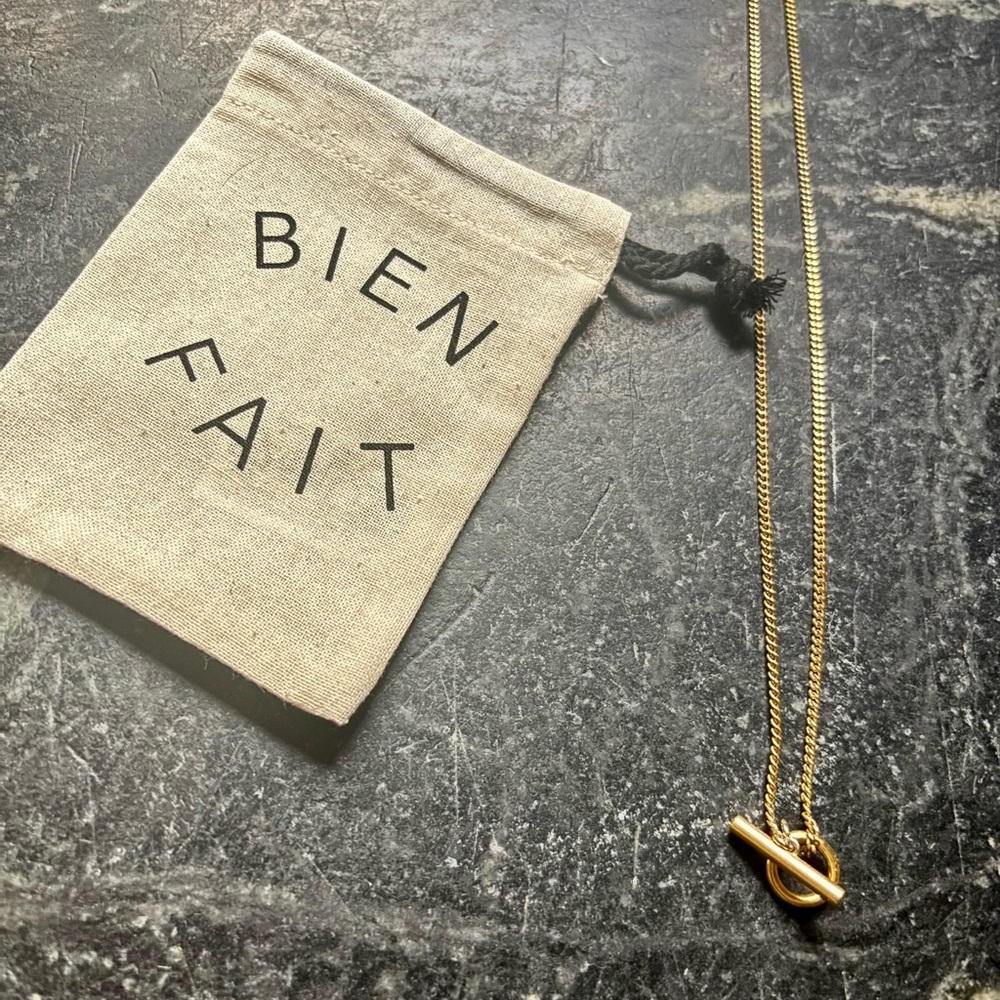 TWO Madewell Gold Toggle Necklaces